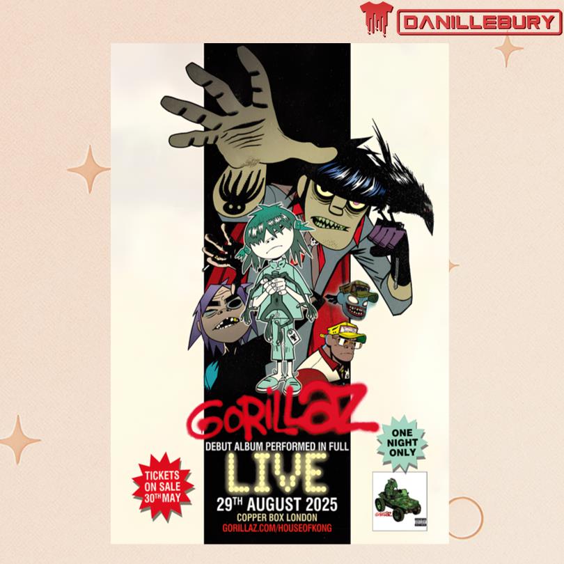 Gorillaz August 29 2025 Copper Box London Poster