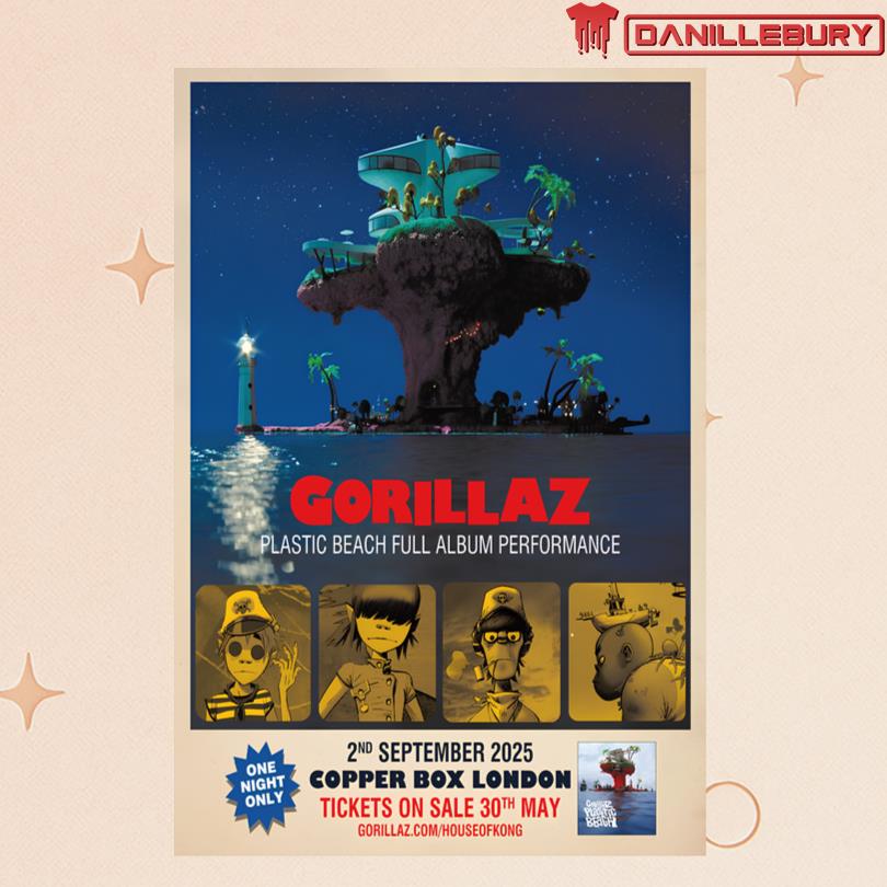 Gorillaz September 2 2025 Copper Box London Poster