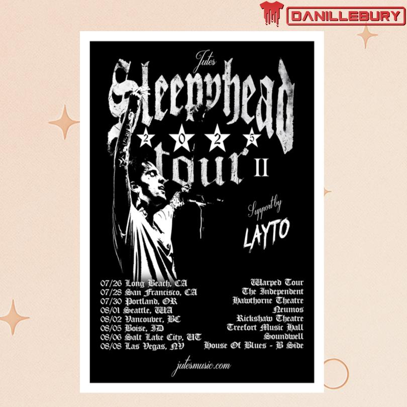 Jutes Sleepyhead Tour 2025 Poster
