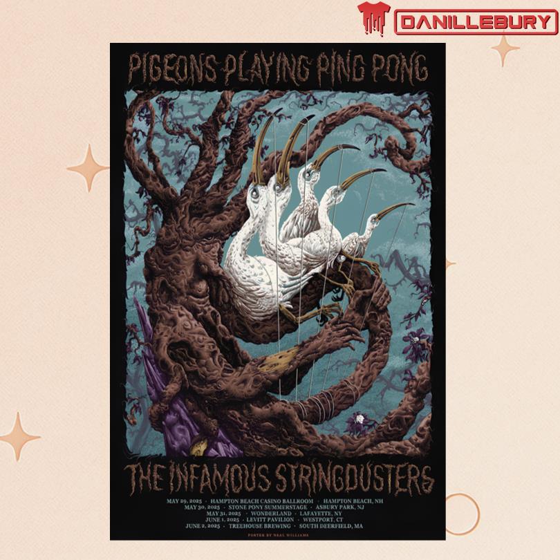 Pigeons Playing Ping Pong & The Infamous Stringdusters Summer Tour 2025 Poster