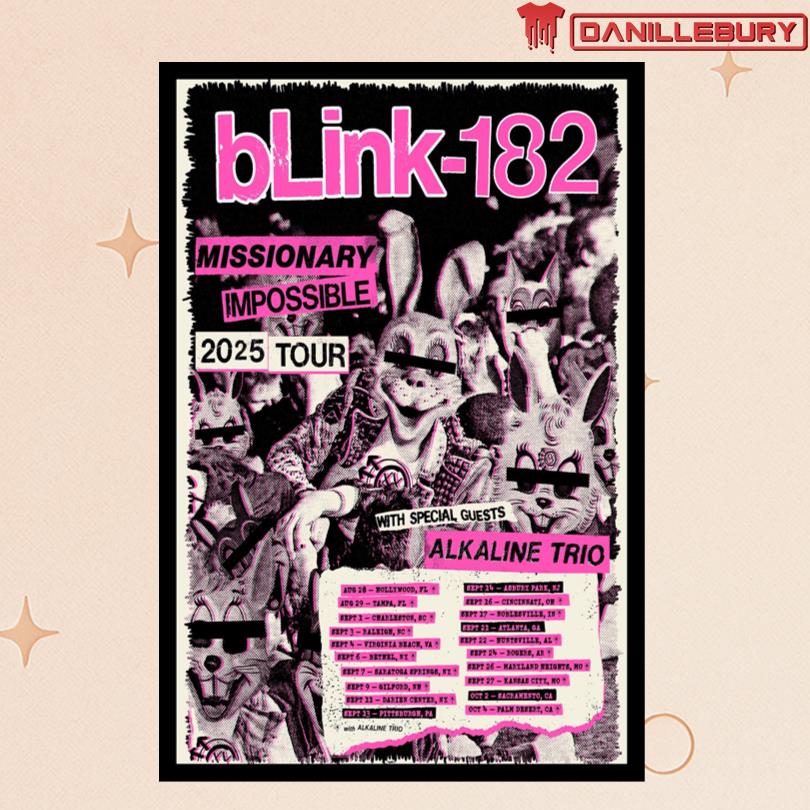 Blink-182 Missionary Impossible Tour 2025 Poster