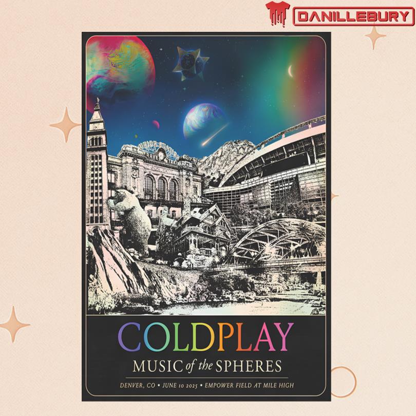 Coldplay Denver CO June 10 2025 Limited Poster Tour