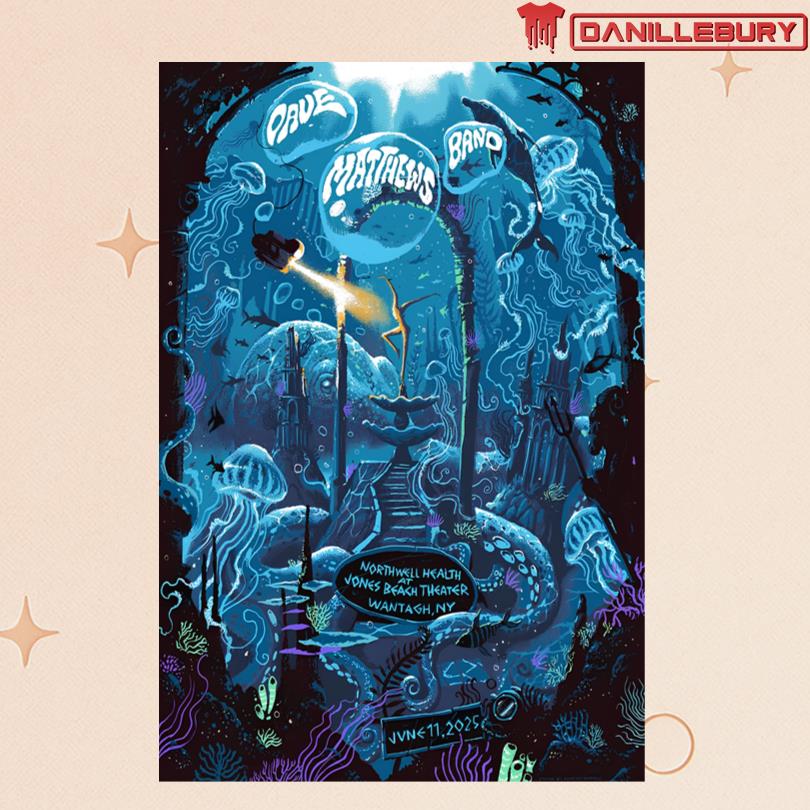 Dave Matthews Band Jones Beach Theater Wantagh NY June 11 2025 Tour Poster