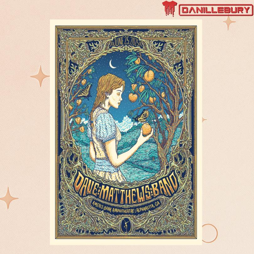 Dave Matthews Band Jun 25 2025 Ameris Bank Amphitheatre Show Poster