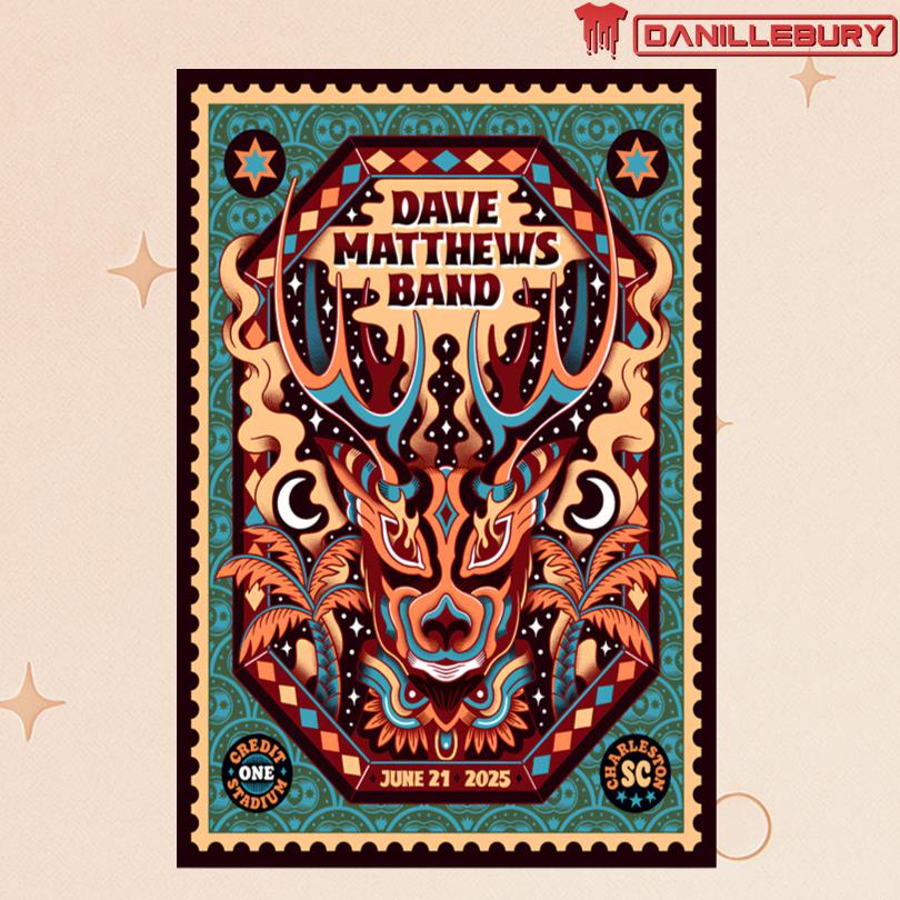 Dave Matthews Band Show at Charleston SC June 21 2025 Poster