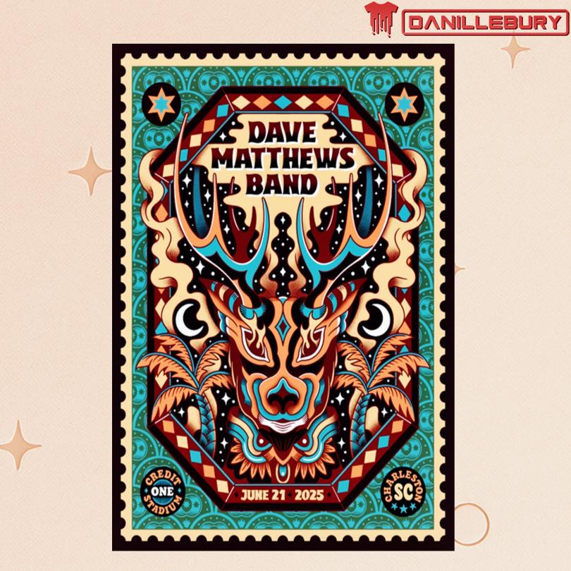Dave Matthews Credit One Stadium Charleston SC Jun 21 2025 Event Poster