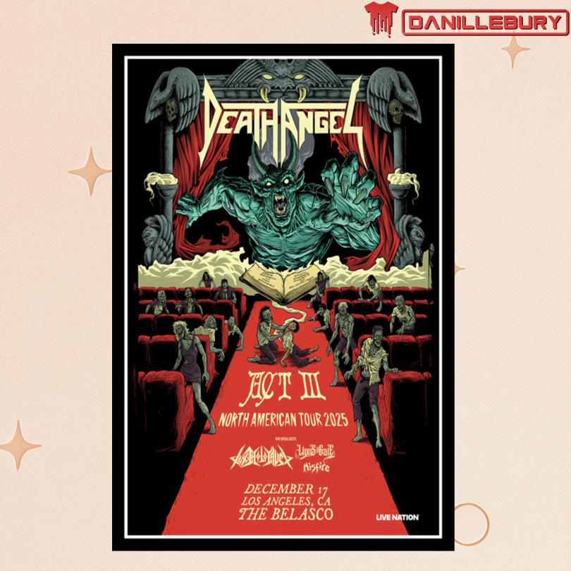 Death Angel The Belasco Los Angeles CA December 17 2025 Show Poster