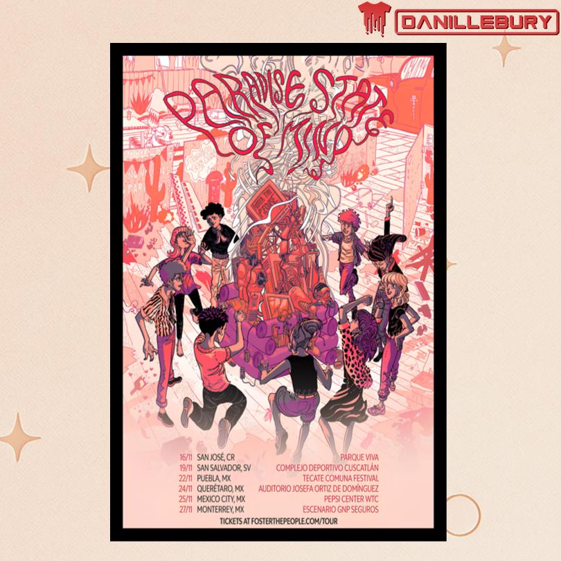 Foster The People 2025 Paradise State of Mind Tour Poster