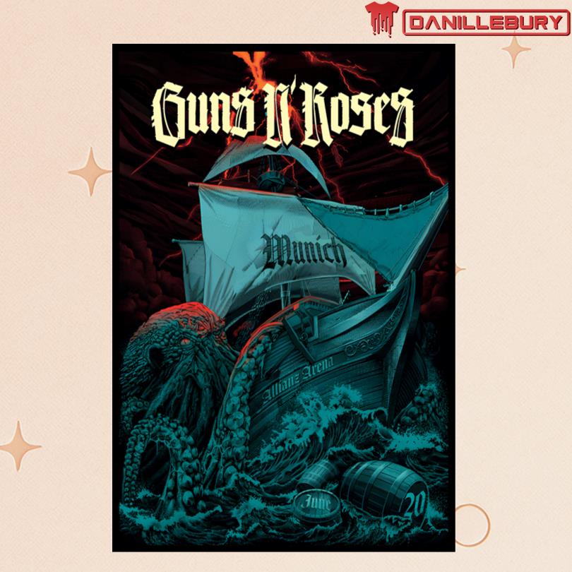 Guns N\' Roses 6 20 2025 Alianz Arena Munich Poster
