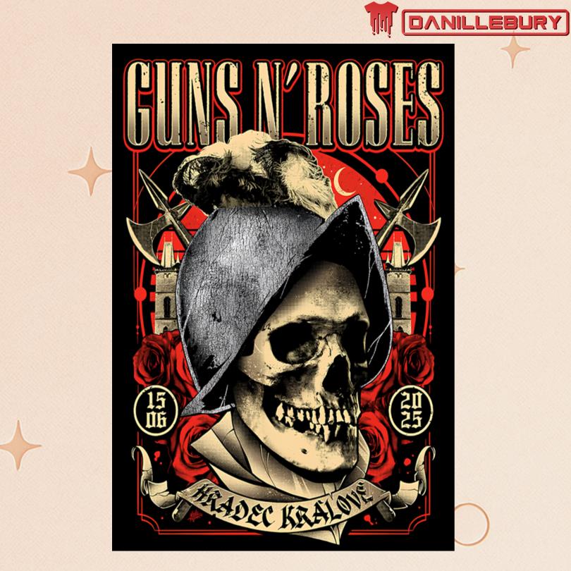 Guns N\' Roses At Hradec Kralove CZ June 15 2025 Tour Poster