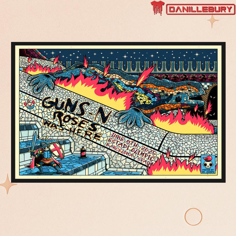 Guns N Roses Poster Barcelona ES June 9 2025 Tour