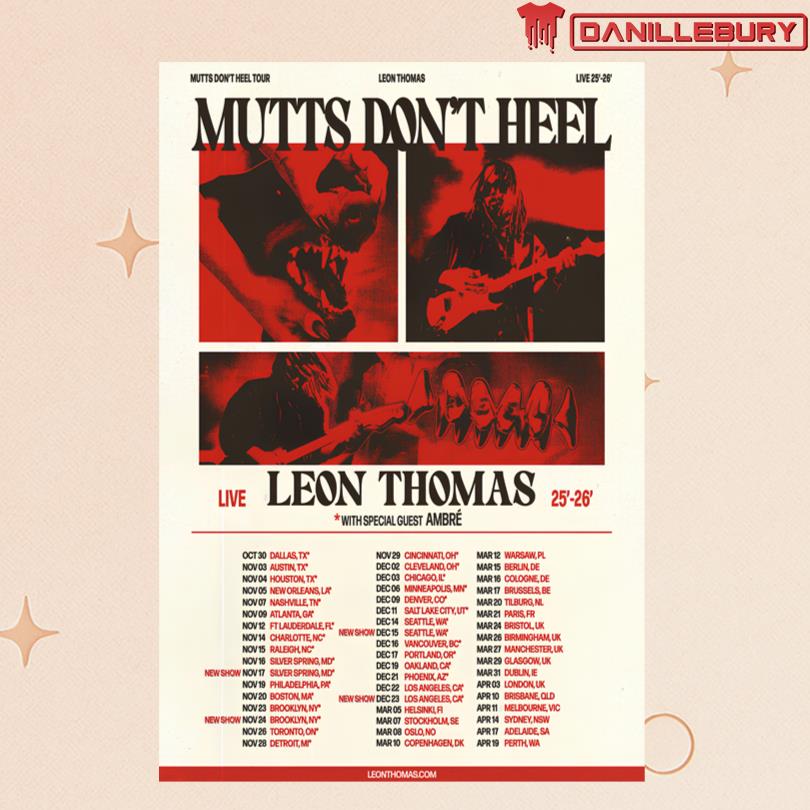 Leon Thomas 2025-2026 Mutts Dont Hell Tour Poster