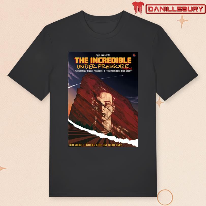 Logic Poster Oct 4 2025 Red Rocks CO The Incredible Under Pressure T-shirt