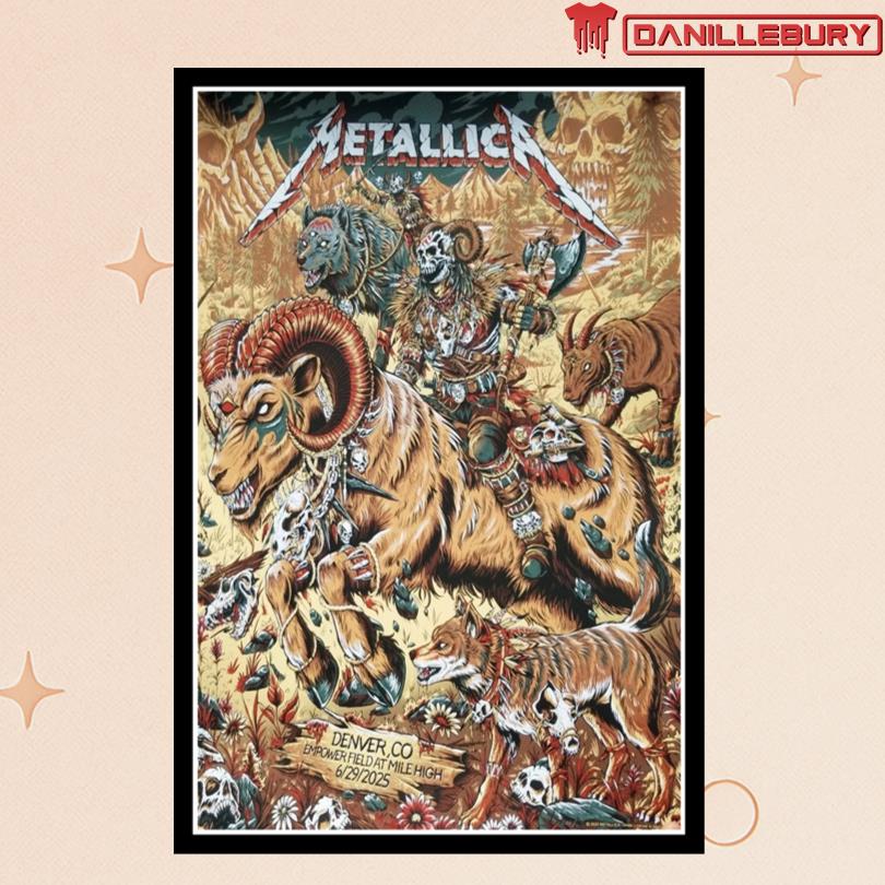 Metallica M72 World Tour June 29 2025 Denver CO Poster
