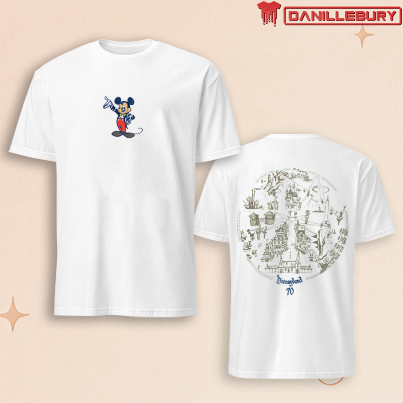 Mickey Mouse & Map T-Shirt Disneyland 70th Anniversary