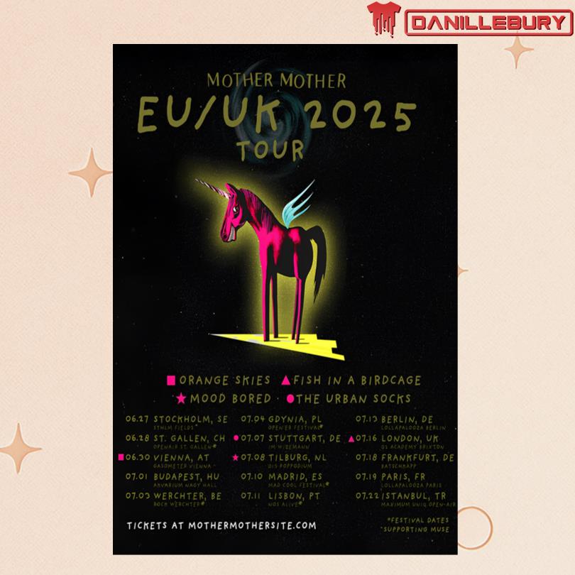 Mother Mother 2025 EU UK Tour Poster