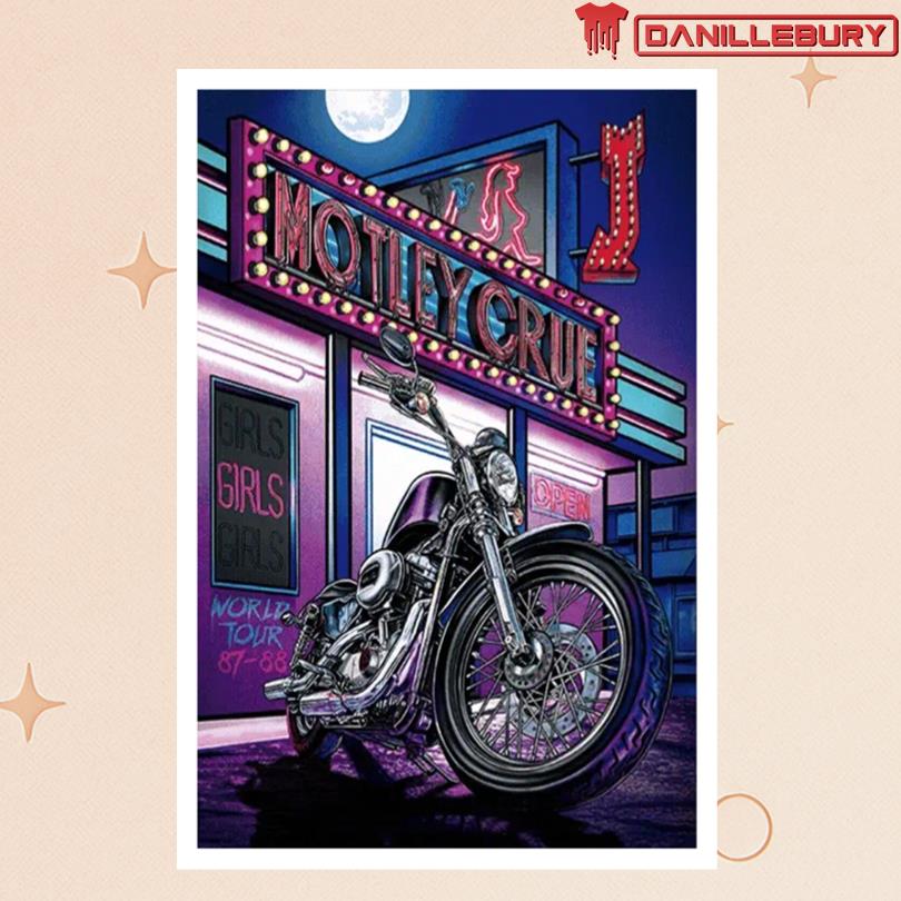 Motley Crue Event Girls Girls Girls World Tour 87-88 Poster