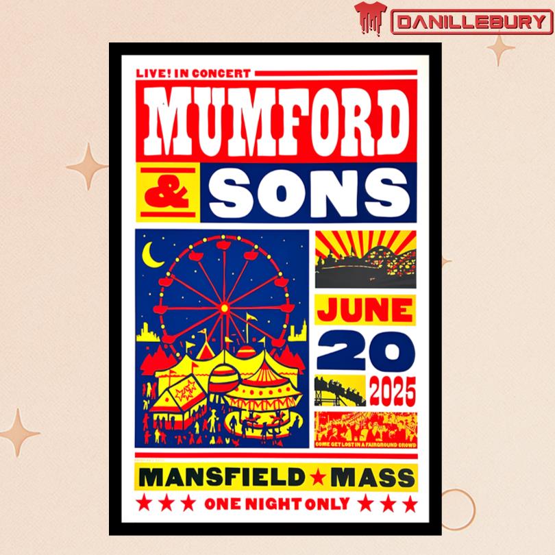 Mumford And Sons June 20 2025 Mansfield MA Show Poster