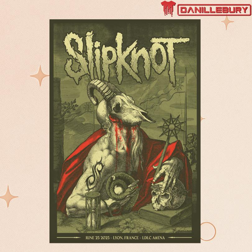 Slipknot LDLC Arena Lyon, France Jun 25 2025 Tour Poster