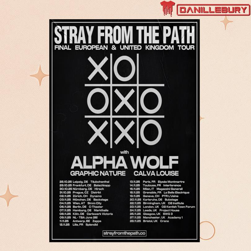 Stray From The Path Final 2025 EU UK Tour Poster