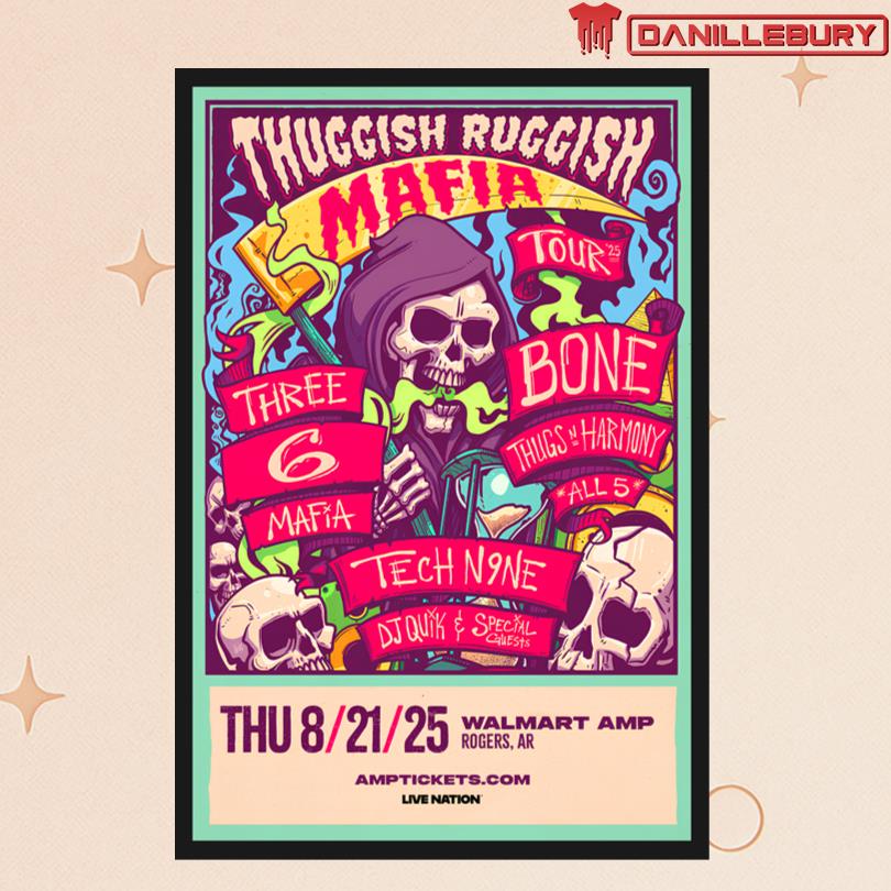 Thugs-N-Harmony and Three 6 Mafia August 21 2025 Tour Rogers AR Poster