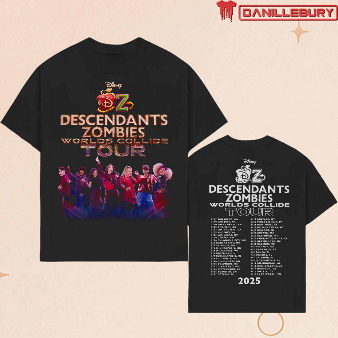 Worlds Collide Descendants Zombies Tour T-shirt