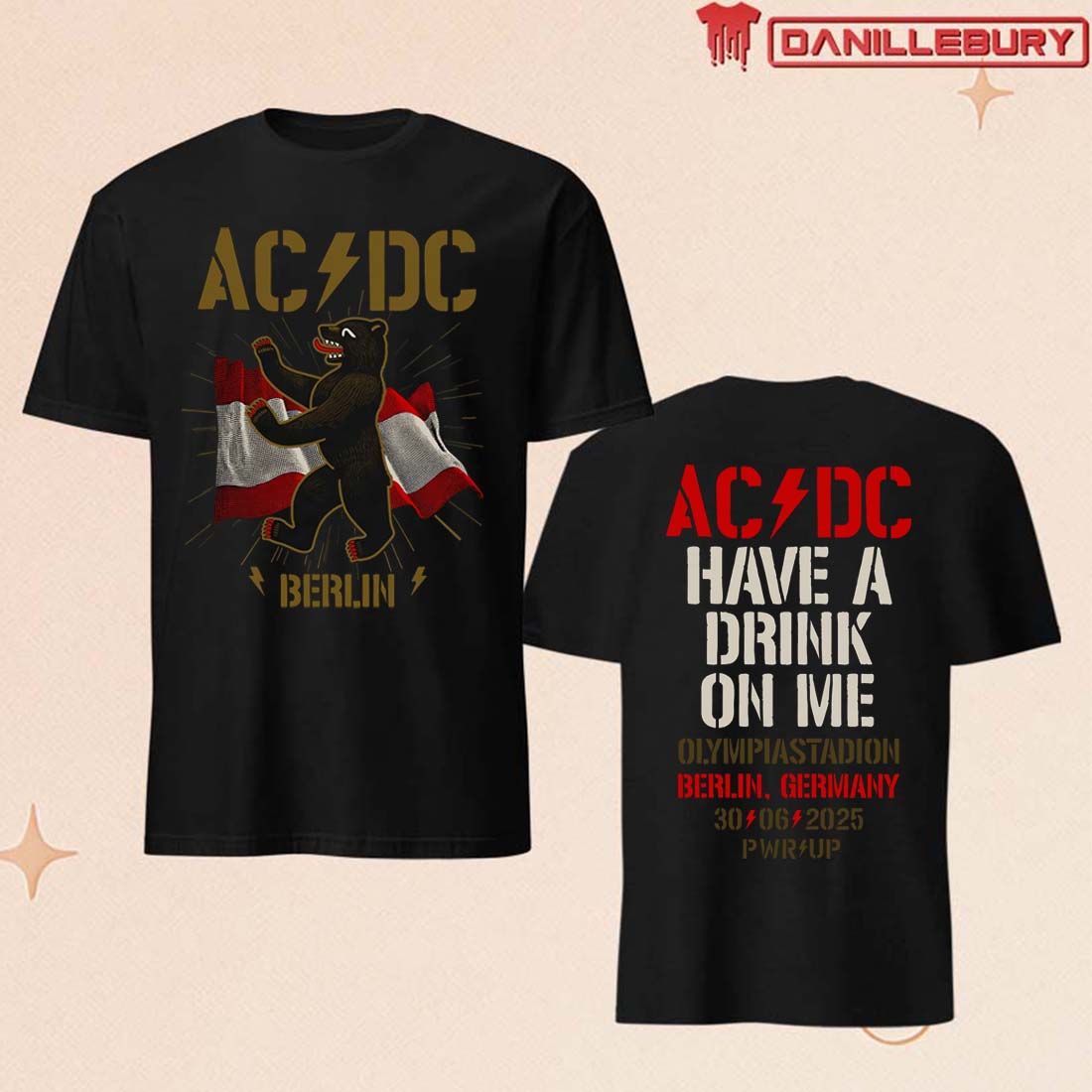 ACDC June 30 2025 Berlin Event Tour Tee
