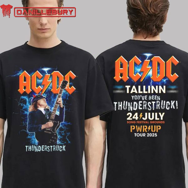 ACDC Tallinn PWR UP Tour 2025 Merch Tee At Song Festival Grounds In Tallinn On July 24th 2025