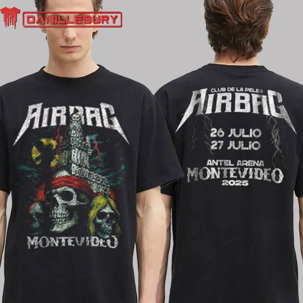 Airbag Band Montevideo Merch Tee At Antel Arena On July 26th And 27th 2025