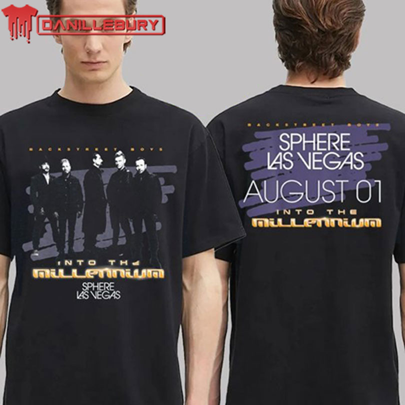 Backstreet Boy Into The Millennium Merch Tee In Las Vegas At Sphere On August 1 2025 Two Sided Unisex T-Shirt