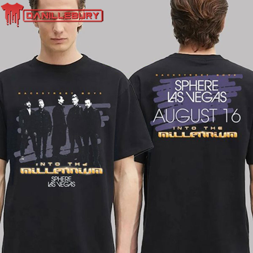Backstreet Boy Into The Millennium Merch Tee In Las Vegas At Sphere On August 16 2025 Two Sided Unisex T-Shirt