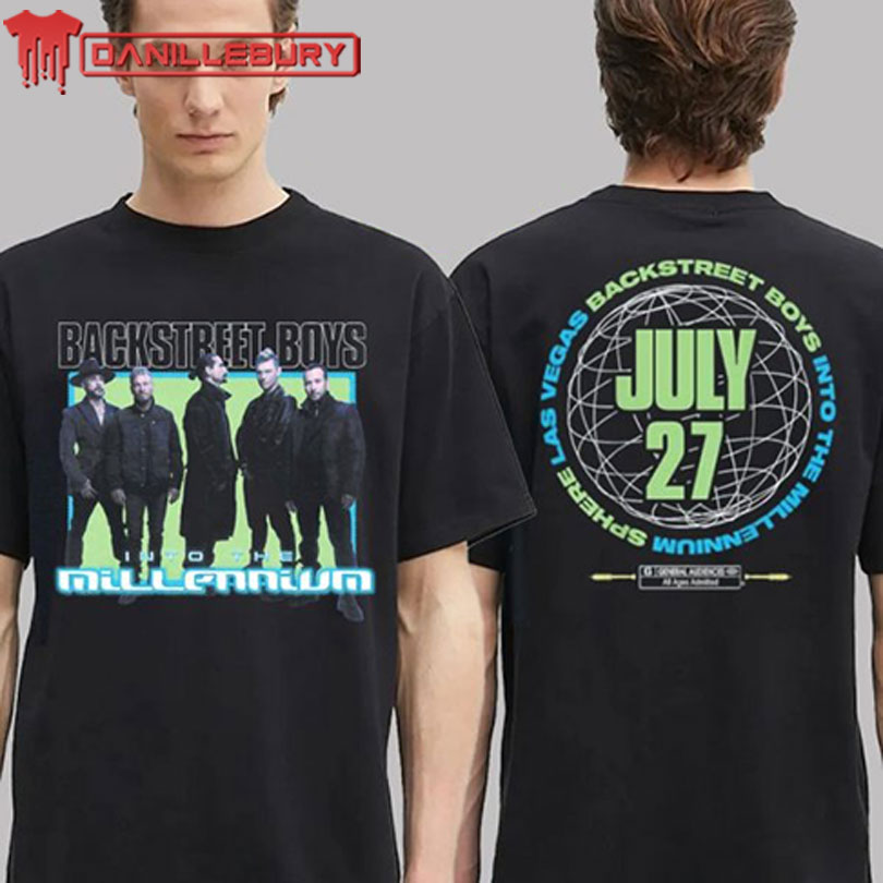 Backstreet Boy Into The Millennium Merch Tee In Las Vegas At Sphere On July 27 2025 Two Sided Unisex T-Shirt