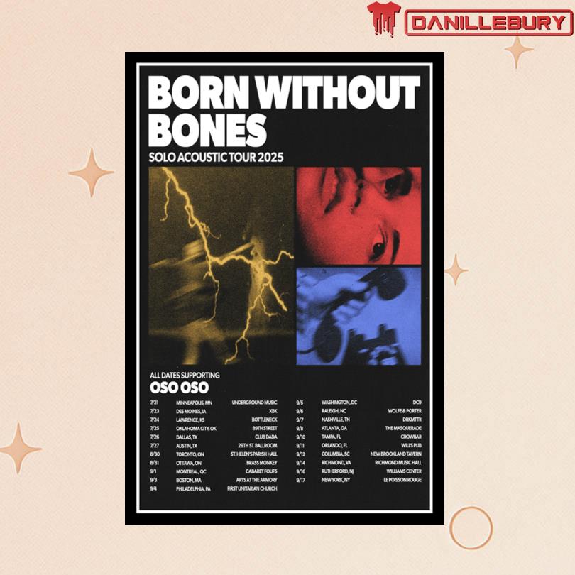 Born Without Bones Solo Acoustic Tour 2025 Poster