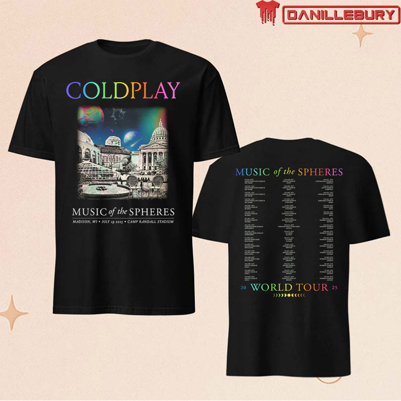 Coldplay July 19 2025 Madison WI Tour T-shirt