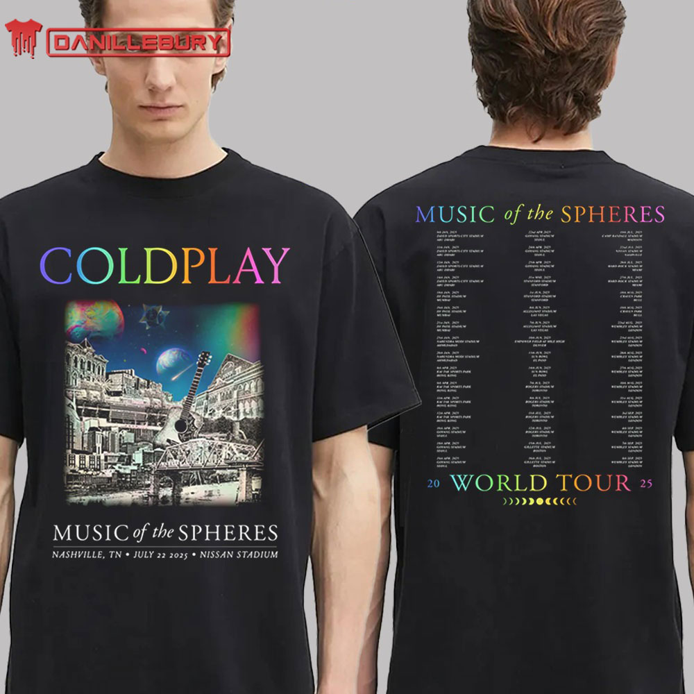 Coldplay Nashville Music Of The Sphesres Limited Edition Tour 2025 Merchandise Tee