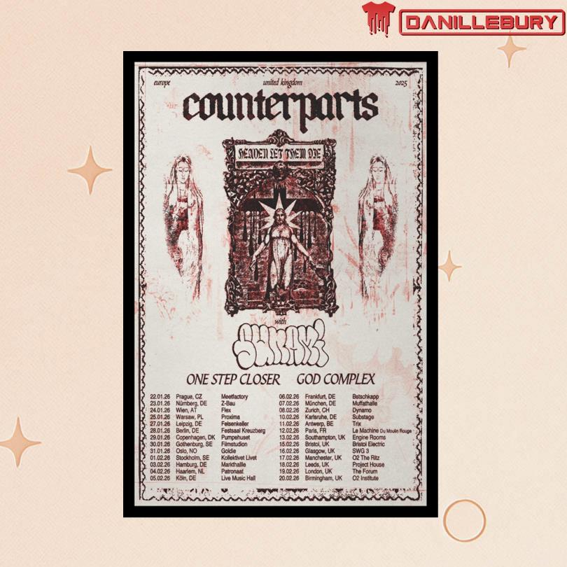 Counterparts UK & EU Tour 2025 Poster