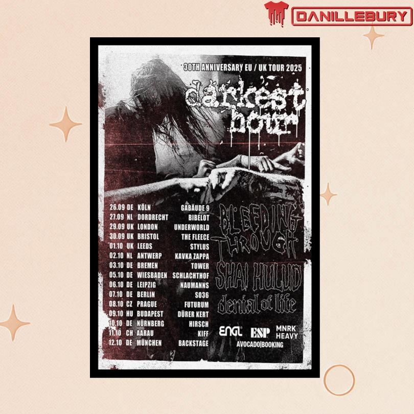 Darkest Hour 30th Anniversary EU UK Tour 2025 Poster