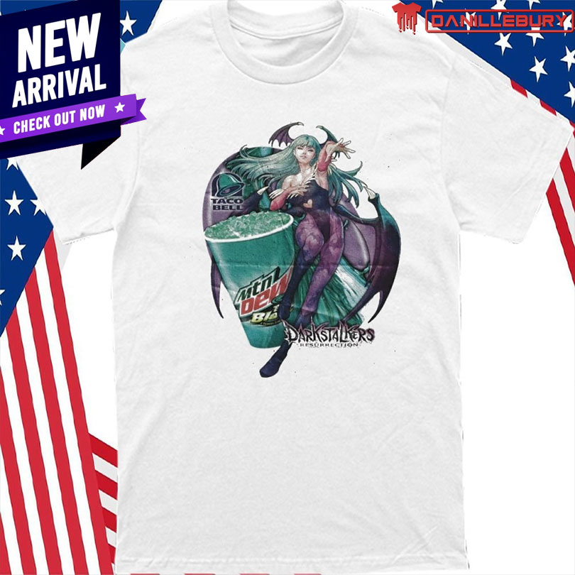 Darkstalkers Resurrection Using Morrigan Alongside Baja Blast Shirt