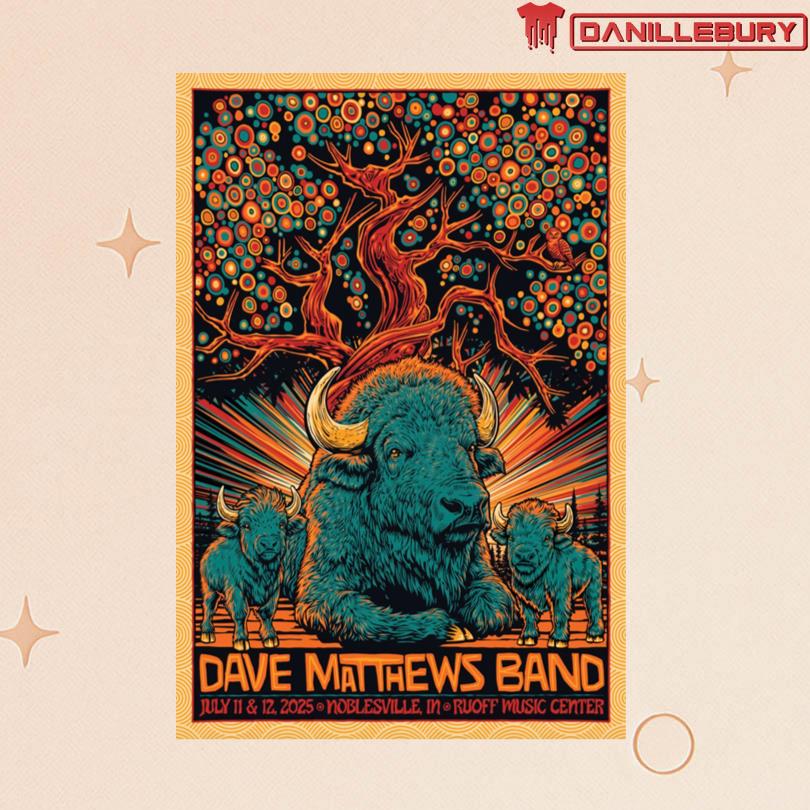 Dave Matthews Band july 11-12 2025 Ruoff Music Center, Noblesville, IN Poster