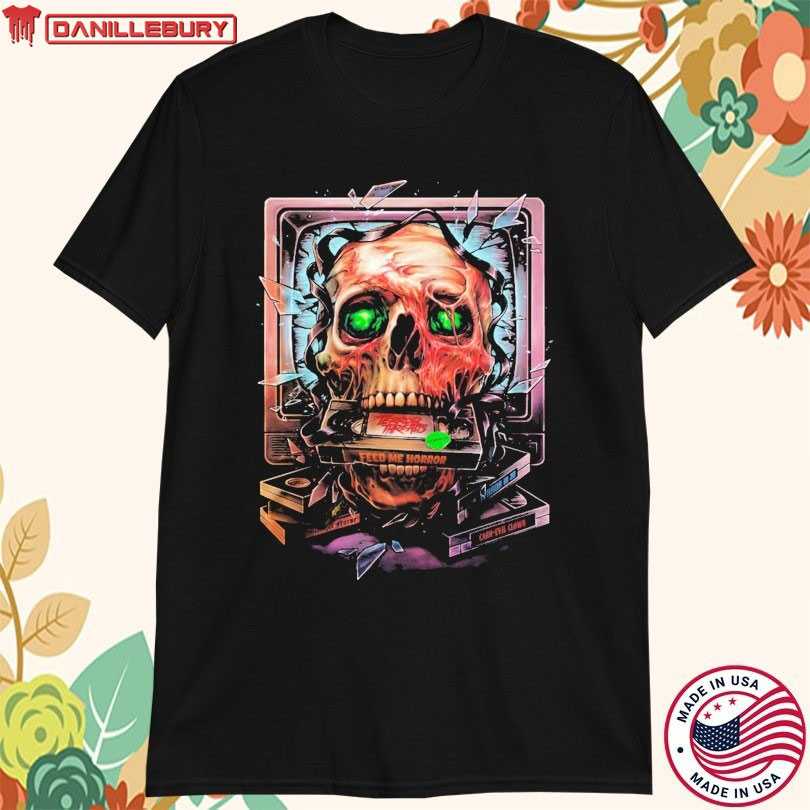 Feed Me Horror TV Skull T-shirt