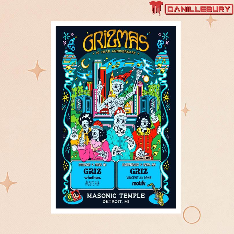 GRiZ 10th Anniversary Of GRiZMAS December 19 20 2025 Detroit Poster