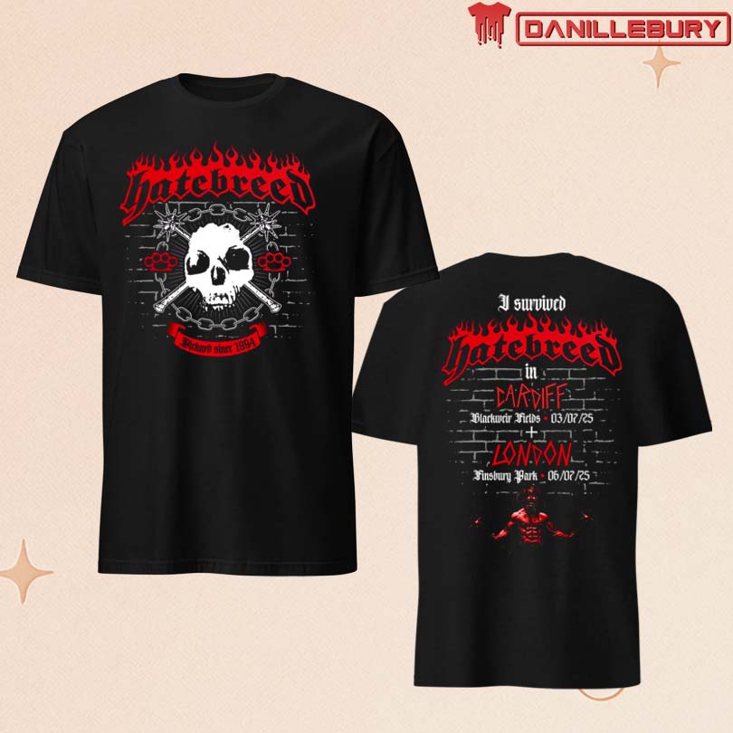 Hatebreed July 3 2025 Blackweir Fields Cardiff Wales Tee