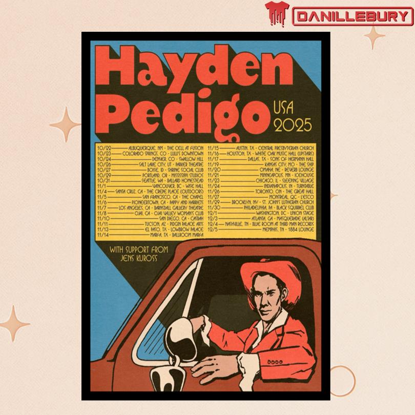 Hayden Pedigo UK & EU 2025 Tour Poster