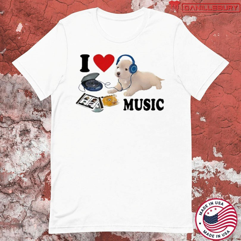 I Love Music Dog T-shirts