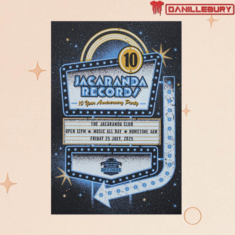 Jacaranda Records Jul 25 2025 10th Birthday Party at The Jacaranda, Liverpool UK Poster