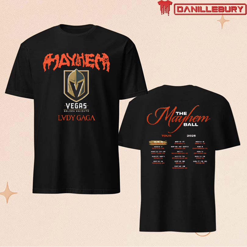 Lady Gaga Vegas Gold Knights The Mayhem Ball Tour 2025 Tee