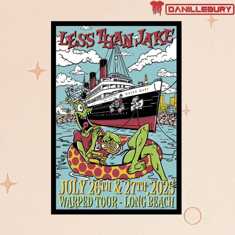 Less Than Jake July 26 27 2025 Warped Tour Long Beach CA Poster