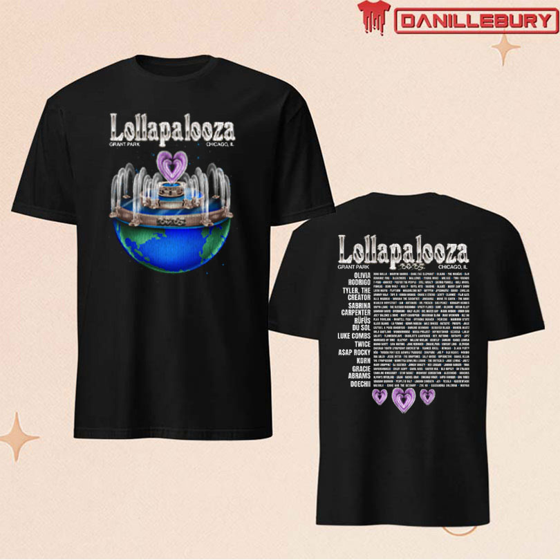 Lollapalooza Planet Lolla Lineup 2025 Shirt