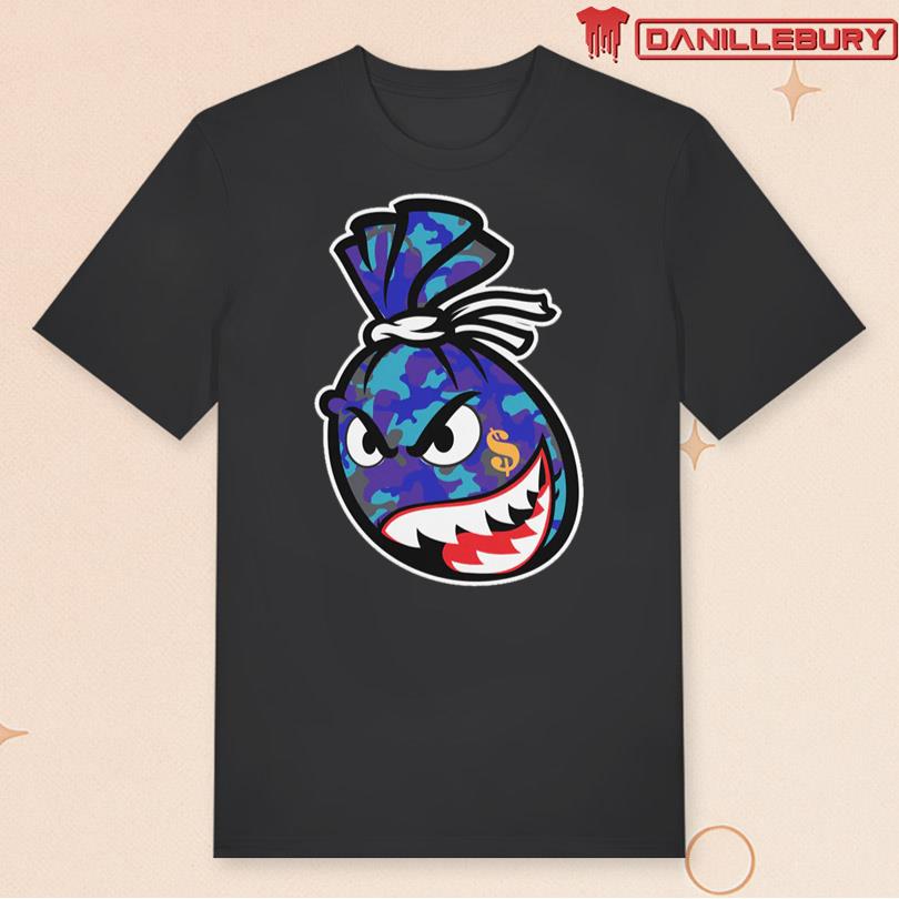 Million Dolla Motive Camo Money Bag Aqua Shirt