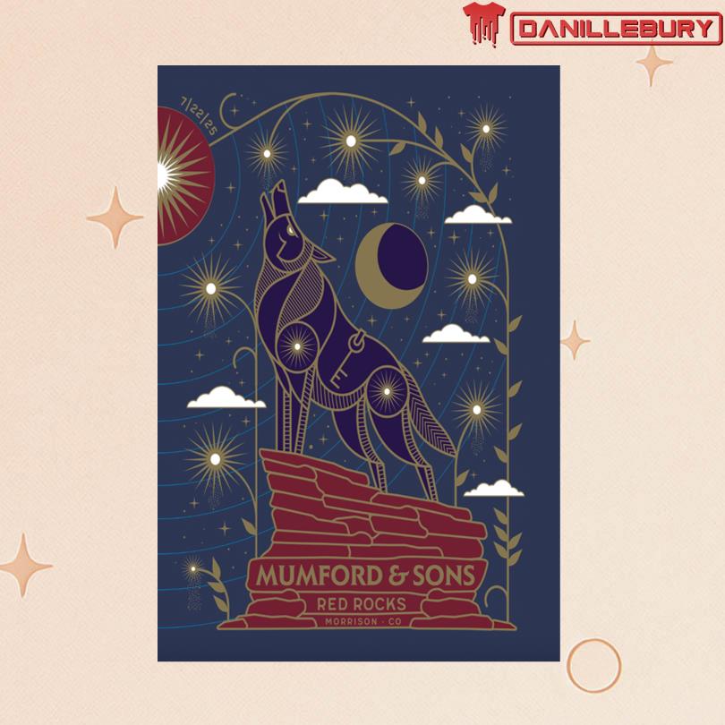 Mumford And Sons Jul 22 2025 Red Rocks Amphitheatre in Morrison COnPoster
